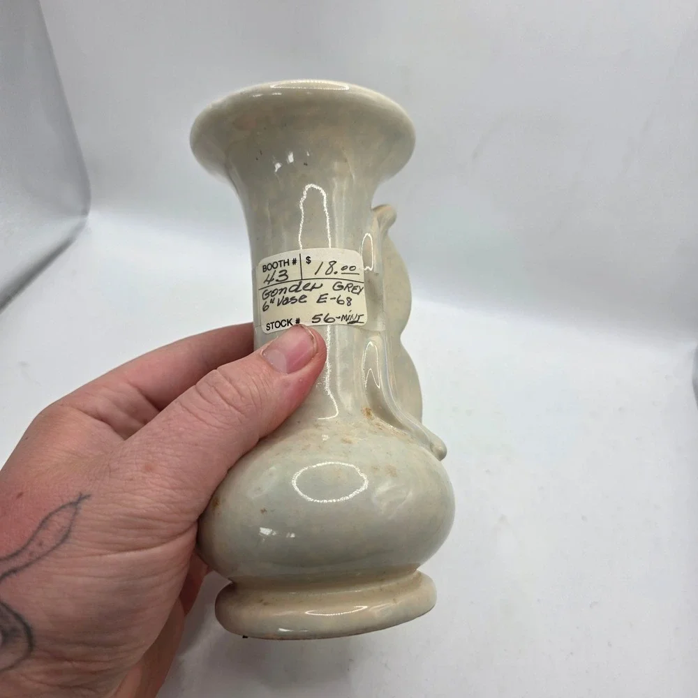 Vintage Gonder E-68 Gray Pearl Vase 6